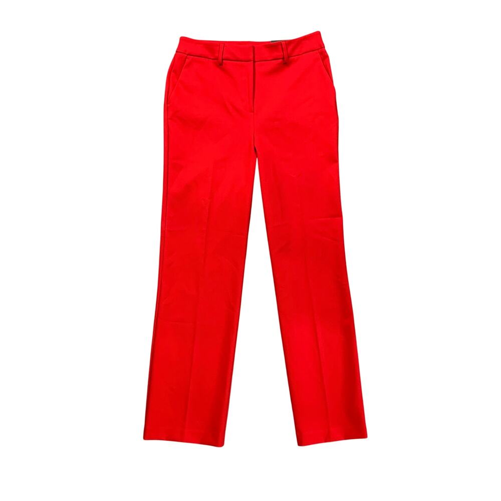 Rachel Zoe Pants Womens Red 6 High Rise Slim Leg Tailored Career Wear Straight